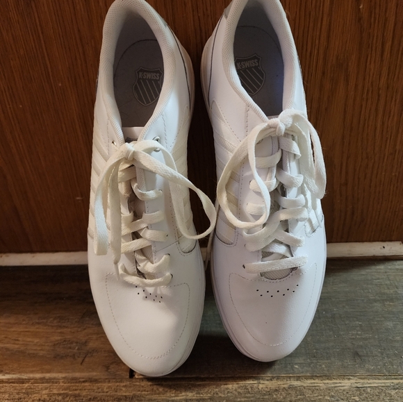 Men's white K-Swiss tennis sneakers, size 11.5, great condition. - Picture 1 of 6